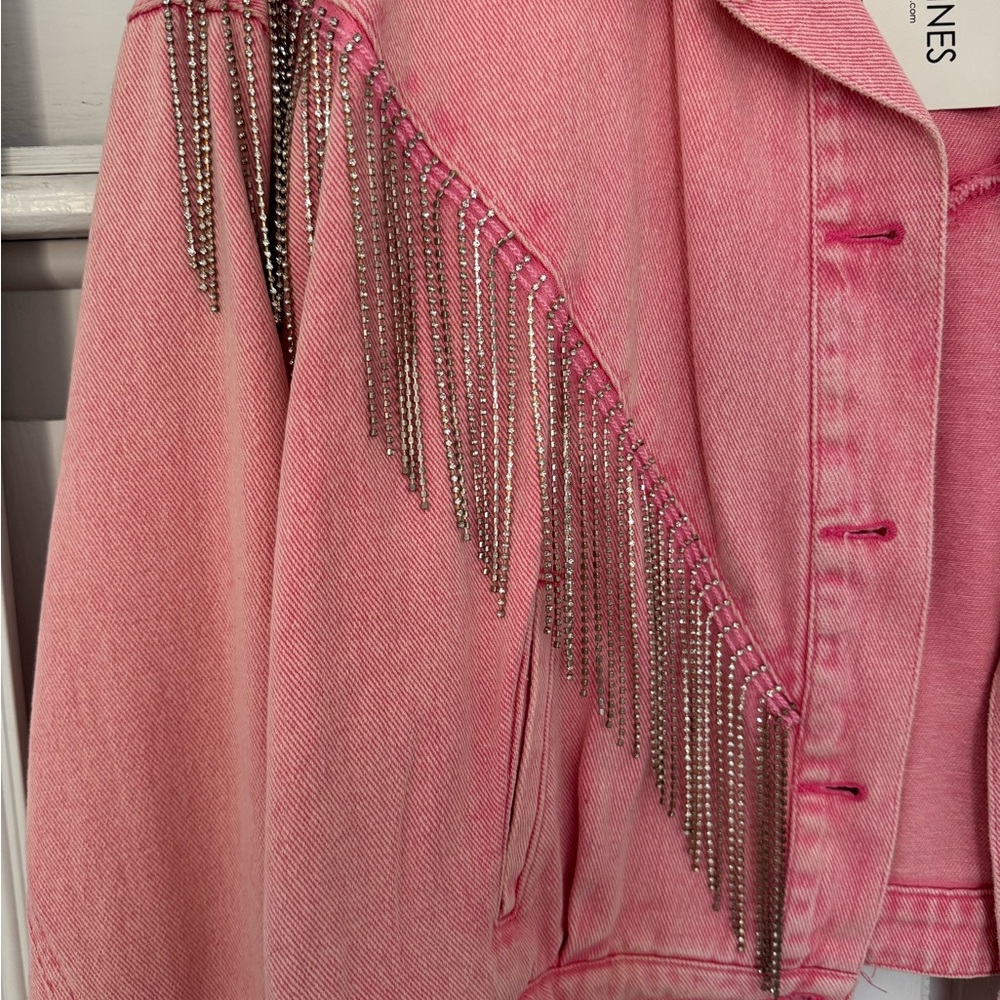The Nines Pink Jean Jacket with Fringe - Picture 2 of 5